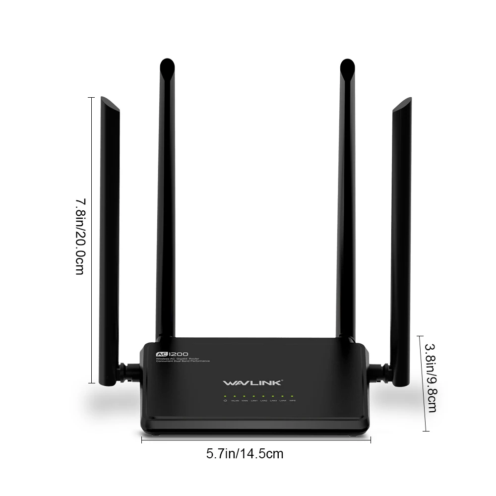 Wavlink AC1200 беспроводной Wifi роутер высокой мощности двухдиапазонный 2,4 ГГц Wifi роутер повторитель 5 ГГц с 4* 5dBi с высоким коэффициентом усиления внешняя антенна