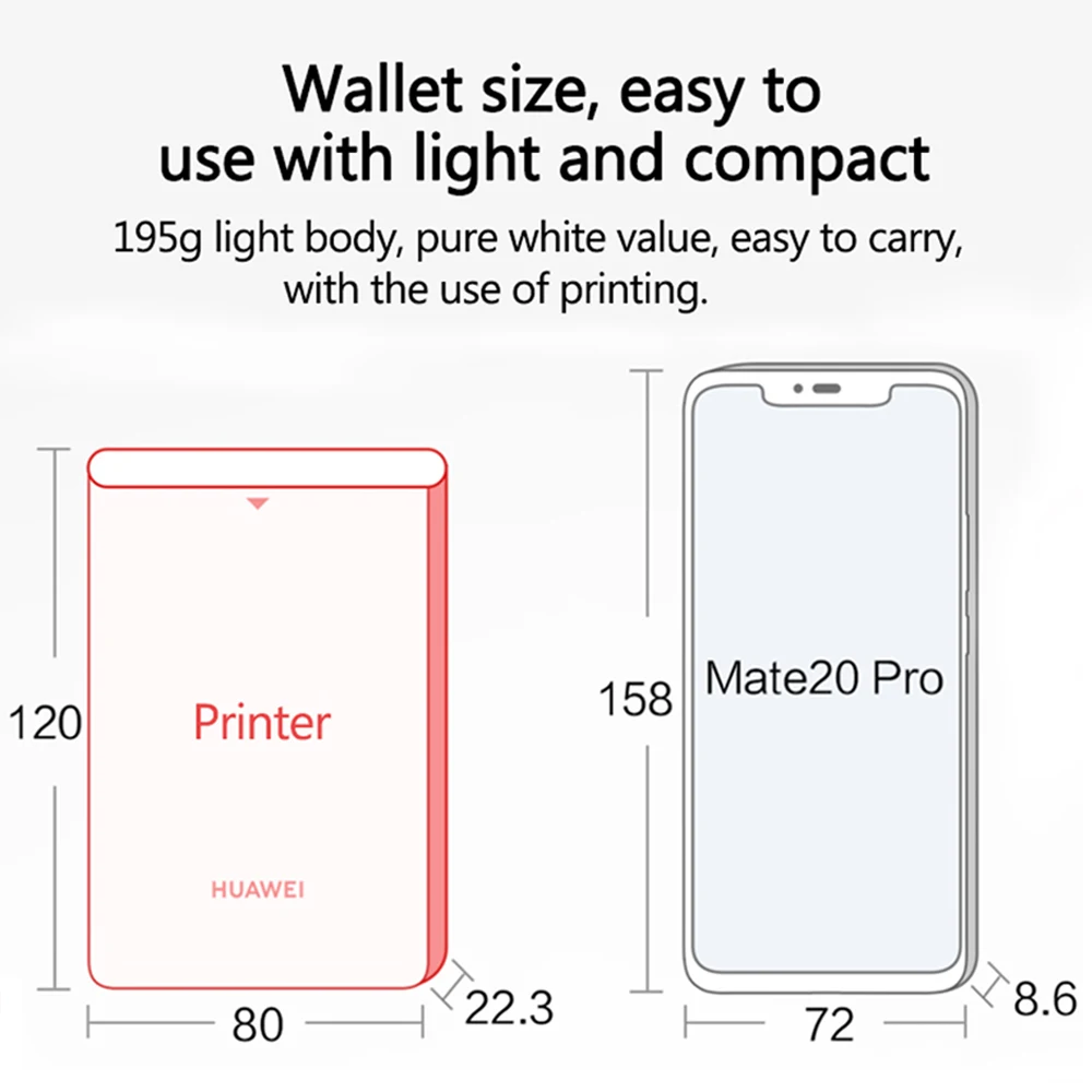 huawei Портативный фотопринтер Bluetooth 4,1 300 точек/дюйм AR принтеры поддержка DIY Share 500 мАч Honor Карманный умный принтер