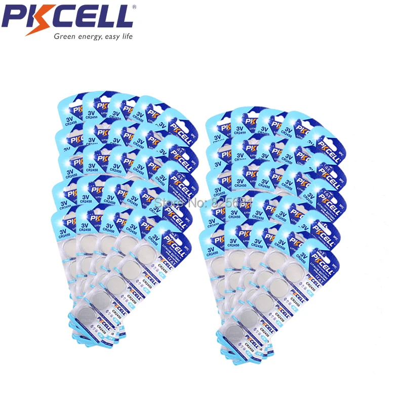 

250Pcs 50Card CR2450 Button Batteries KCR2450 5029LC LM2450 Cell Coin Lithium Battery 3V CR 2450 For Watch Toy Remote controls