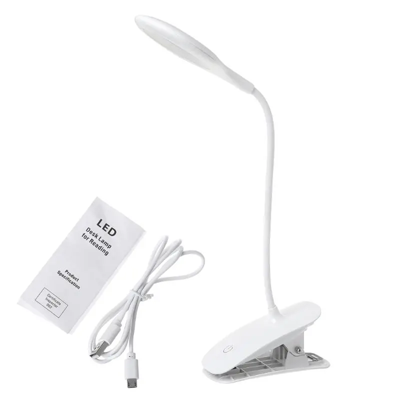 

New USB Rechargeable LED Table Lamp Flexible Desk Clip Light Touch Switch Reading Nightlight Eye Protection