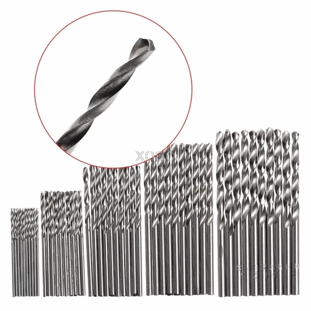 

50Pcs 1/1.5/2/2.5/3mm High Speed Steel Titanium Plated Twist Drill Bit Set Tool M13 dropship