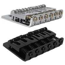 6 струн 65 мм металлический фиксированный Hardtail седло Мост верхней нагрузки гитарный Струнодержатель для электрогитары аксессуар, хром и черный