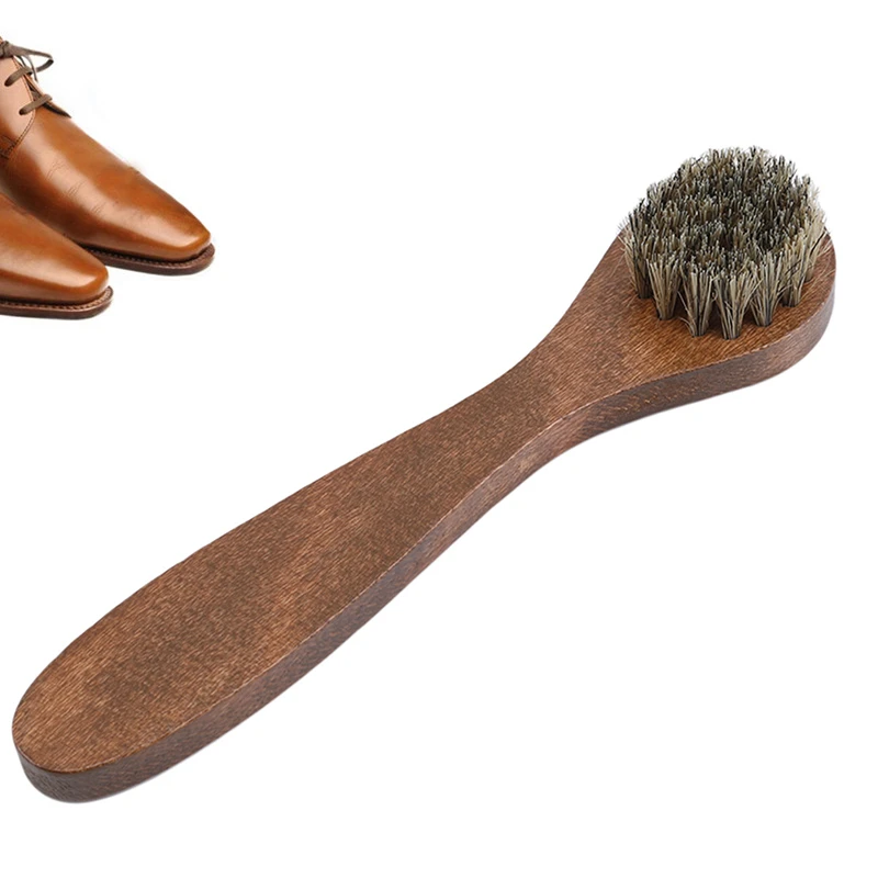 

Shoe Boot Polish Shine Cleaning Tools Multipurpose Washing Brush Long Wood Handle Bristle Horse Hair Brush