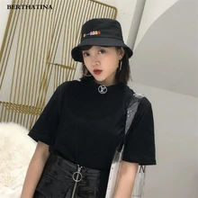 BERTHATINA мультфильм едят горох рыбак шляпа Для мужчин Для женщин хлопок черный, белый цвет Панама пляжные Кепки Sun Protect Лето Шапки