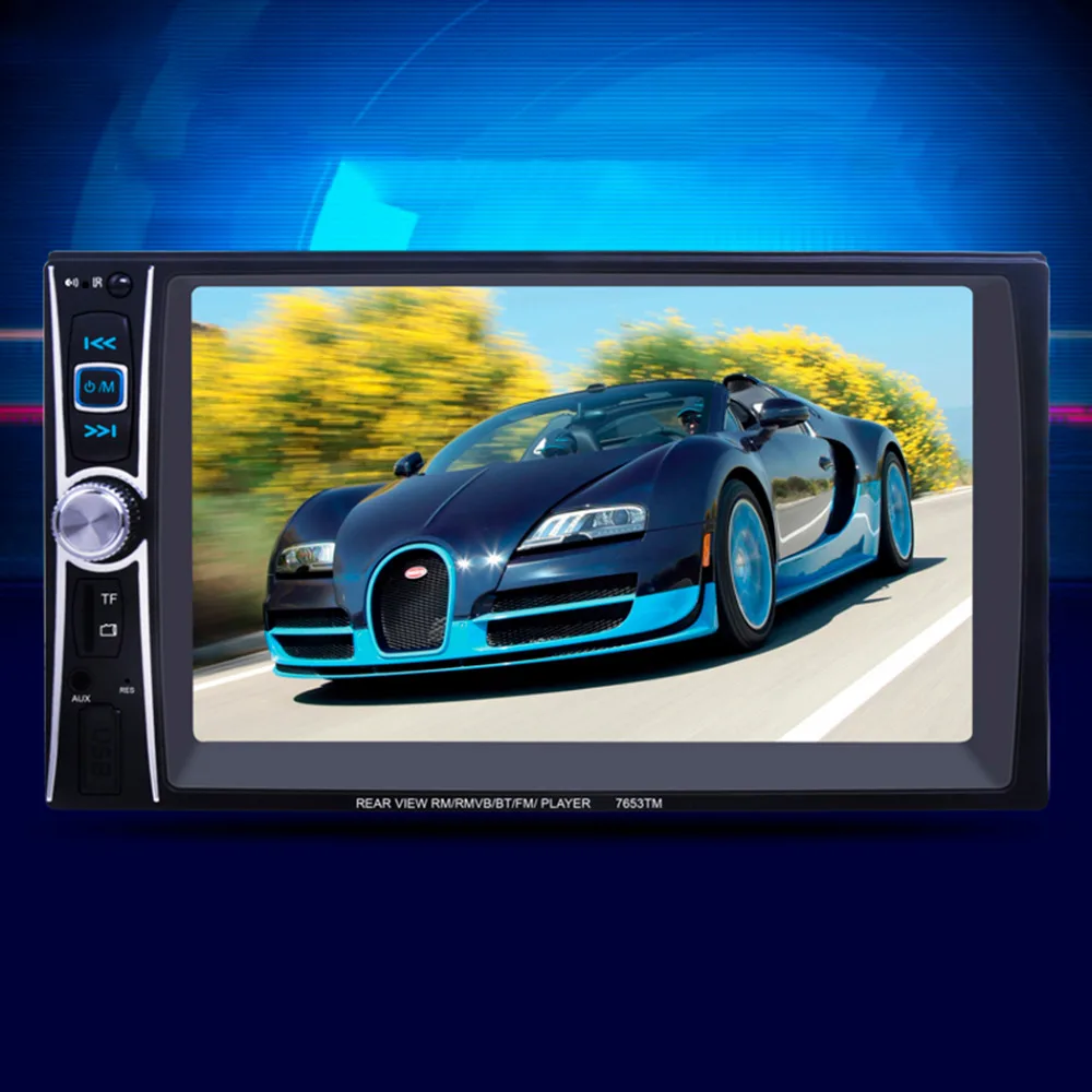 

7653TM autoradio Car radio Multimedia MP5 Player 2 Din Bluetooth Stereo FM in steering wheel control for android screen mirror
