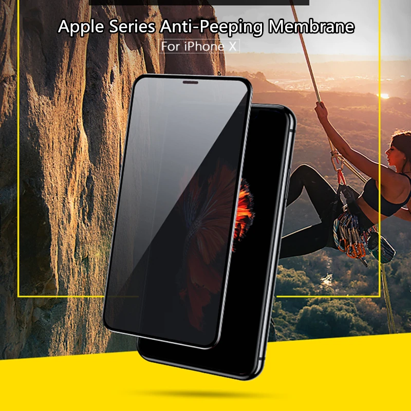 

privacy tempered glass for iPhone 7 6 6S 8 plus 9H full cover screen protector for iPhoneX XS Max XR glass Anti-peep