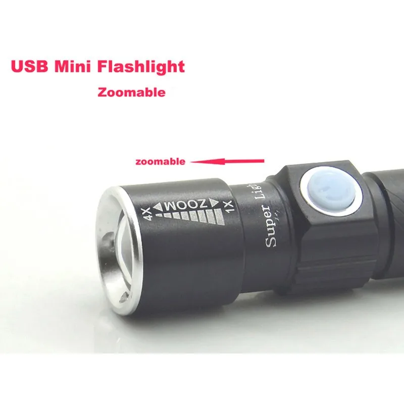 Clearance LED Flashlight USB Zoom Q5 Bike Light Ultra-Bright Stretch torch Cycling Bicycle Front Lamp Lanterna lamp Built-in battery 2