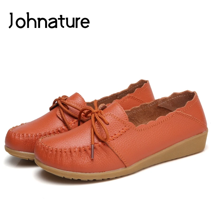 Женские туфли на танкетке Johnature однотонные повседневные туфли-лодочки из