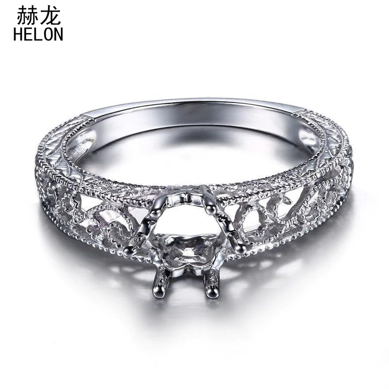 Sterling Silver 6 mm Round Semi Mount Ring Setting 925 Silver 6 mm Round Ring