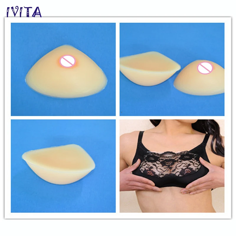 

6000g/pair/beige J Cup K Cup Size Suitable Large Triangle Artificial Silicone Breast Forms Big Fake Breasts Retail