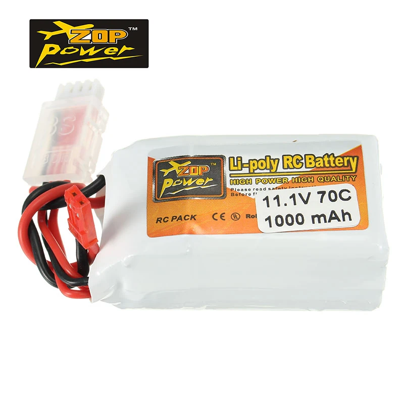 Перезаряжаемые ZOP мощность 11 1 В 1000 мАч 70C Lipo разъем батареи JST для RC камеры Дрон FPV