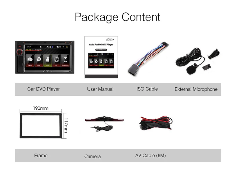 Best Pumpkin 2 Din 6.2" Touchscreen WINCE OS Car Radio DVD Player Support MP4 MP5 HD 1080P Video Audio FM/AM RDS Radio Player 14