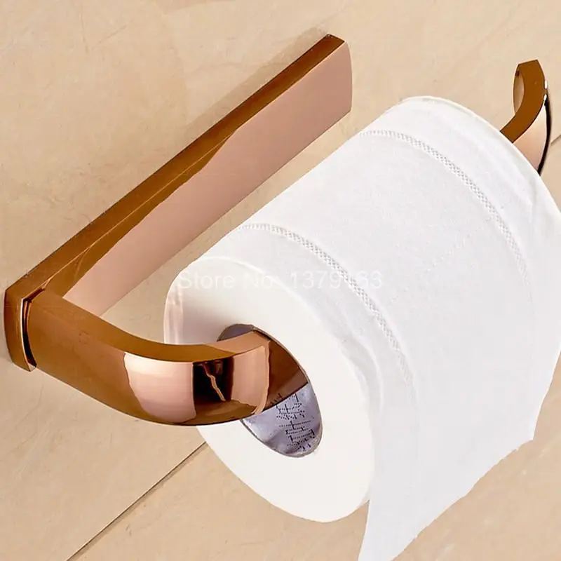 Acessório do Banheiro de Luxo Fixado na Parede Suporte de Rolo de Papel Higiênico do Banheiro Rose Bronze Dourado Hardware Banho Aba872