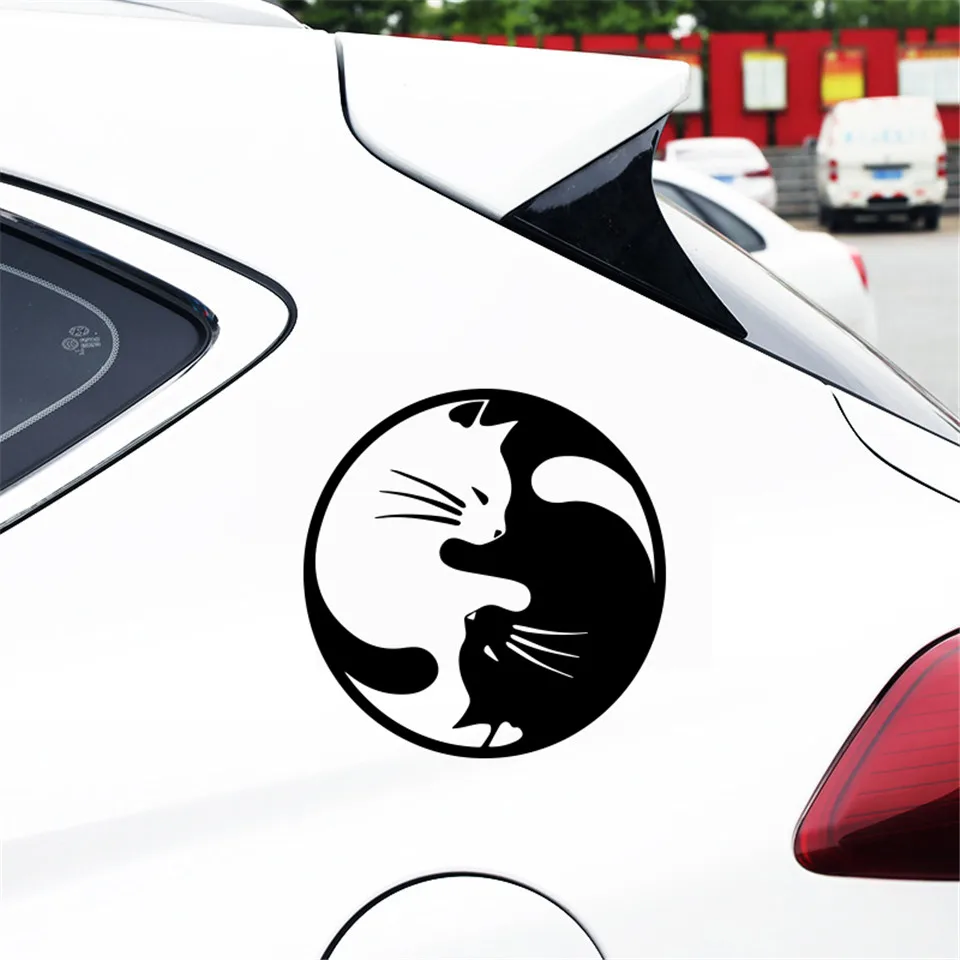 Yang Ying Cats Fashion Cartoon Car Sticker Window Decoration Personality Vinyl Decals Fashion Car Body Window Stickers 1515CM (7)