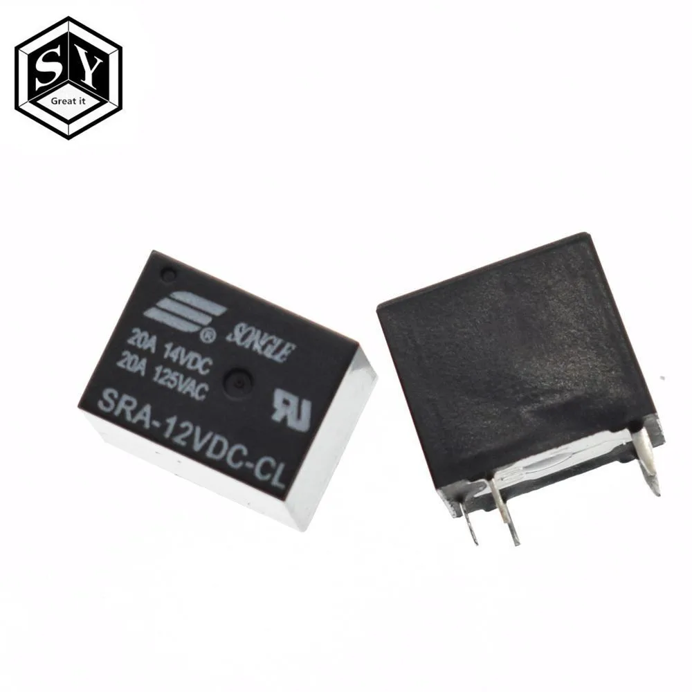 

Power Relay SRA-12VDC-CL power relay 12V 20A 5pin one open one close black