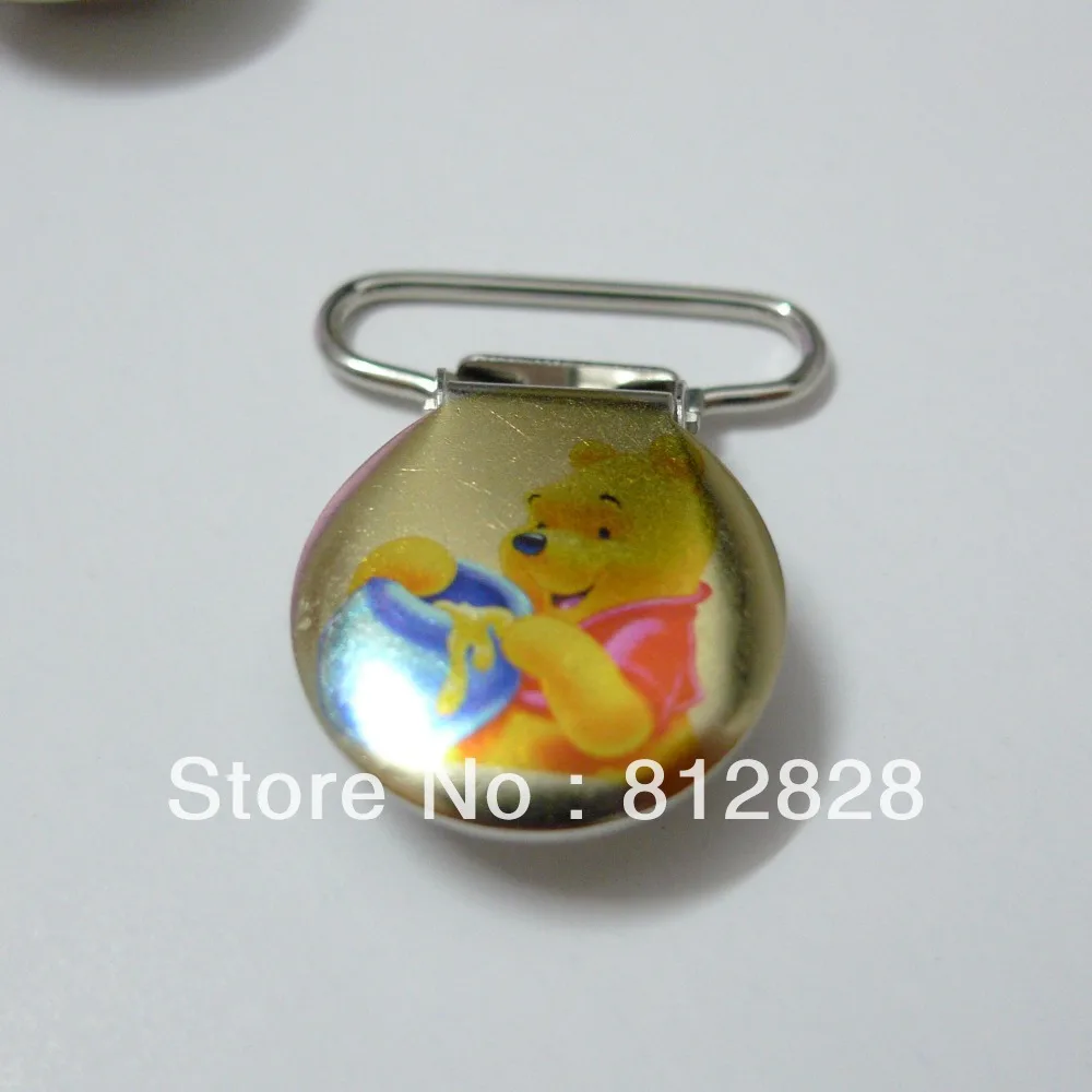 

25pcs 1'' 25mm Enamel Winnie Eating Hunny Suspender Clips