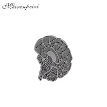 Vintage cérebro broches pinos dos desenhos animados órgãos humanos cérebro médico lapela pino emblema esmalte lapela pinos feminino menina denim vestuário chapéu