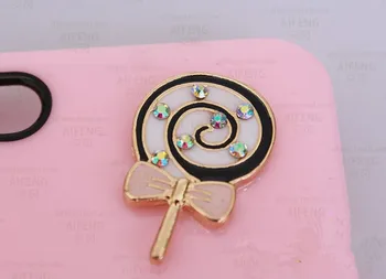

10pcs per lot Pink Alloy Lollipop Charms Cell Phone DIY Alloy Decoration