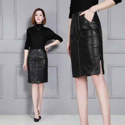 

2018 New Fashion Genuine Sheep Leather Skirt K43