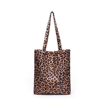 

Pure Cotton Leopard Print Canvas Shopping Bag Fashion Ladies Shoulder Large capacity Handbags Casual Totes Women Gift Bags