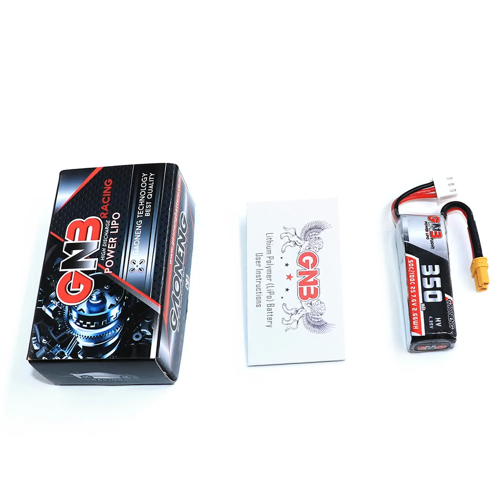 4 шт. аккумулятор Gaoneng GNB 2S 7,6 V 350mAh HV 4,35 V 50C/100C Lipo XT30 для Beta75X RC Cine Whoop BetaFPV Drone FPV Racing Cine