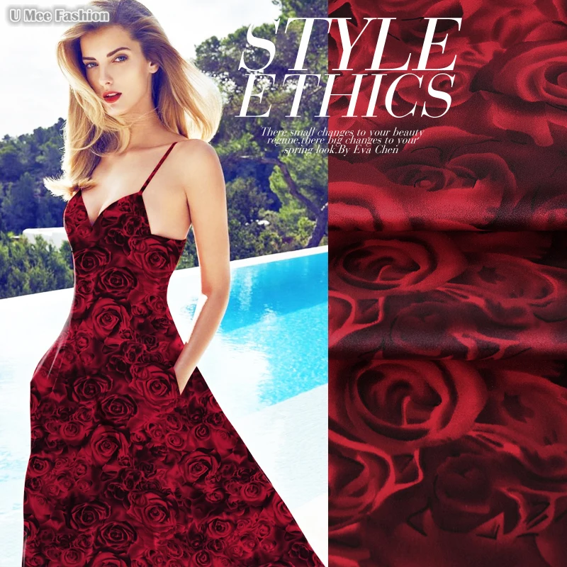 

SP526 & SS050: Pure Silk & 100% Silk Satin/Red Rose/Silk Fabric Mulberry Silk/Width 1.25~1.29yd Thickness 16.5~19mm