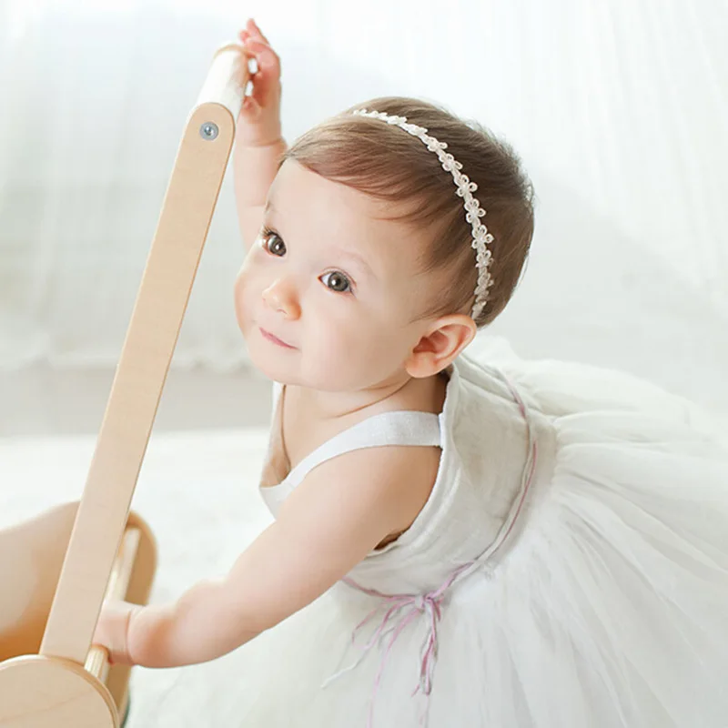 1 Piece Baby Girls headbands Headwear Princess Lace Flowers Diamond Pearl Headbands Elastic Hairbands Newborn Photography Props