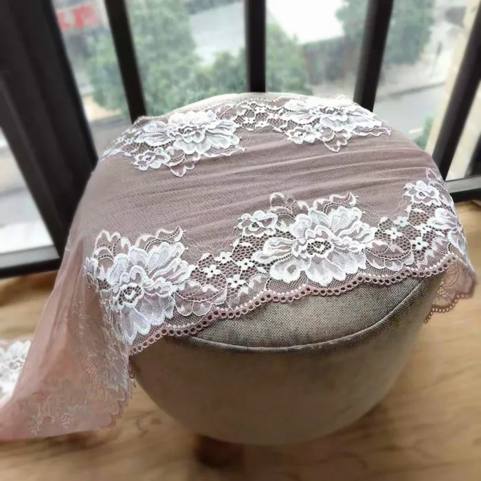5 ярдов цветочный узор серый розовый 22 см ширина красивое эластичное кружево отделка ленты стрейч кружево отделка шитье ремесло DIY одежды