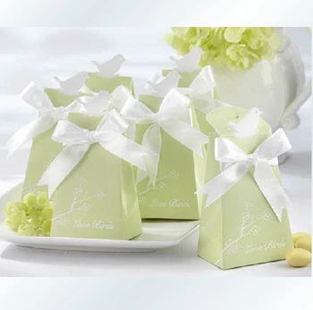 

100PCS/lot Unique love bird Wedding party favor Candy Box, festival gifts paper packing chocolate bag
