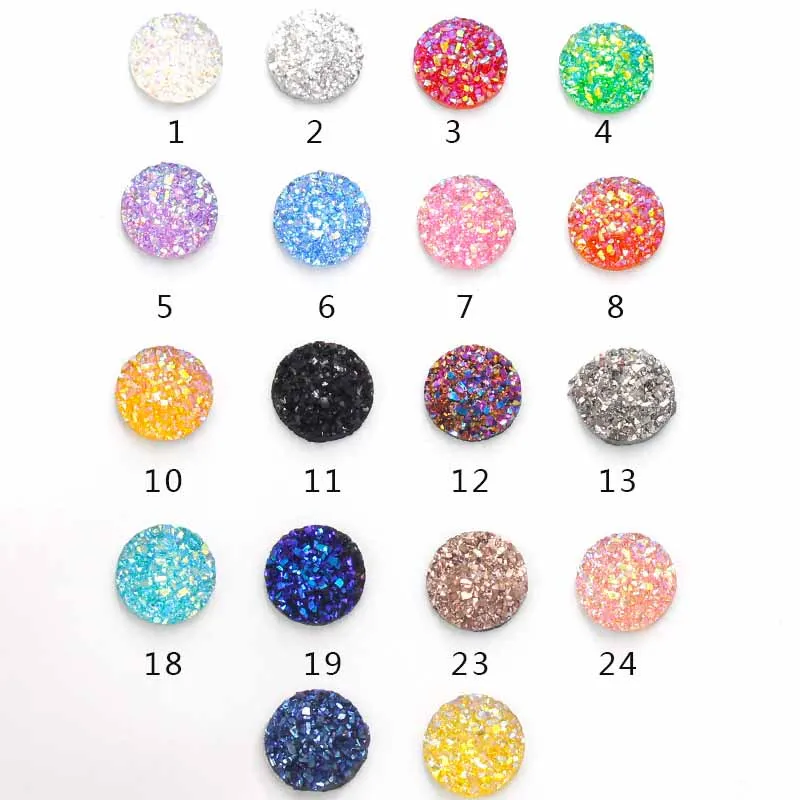 30pcs 12mm Flat back Mermaid scales AB Resin pendant Jewelry Making Craft DIY
