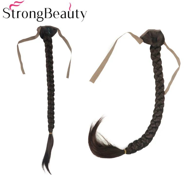 StrongBeauty, длинный рыбий хвост, коса, конский хвост, наращивание, Синтетическая лента, шиньон, 16 цветов