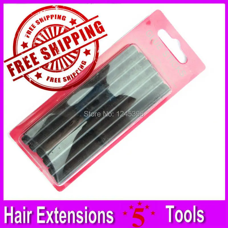 18pcs Hot Melt Hair Extensions Fusion Keratin Glue Sticks, Size 10cm*0.7cm / Black&Brown&Blonde Color
