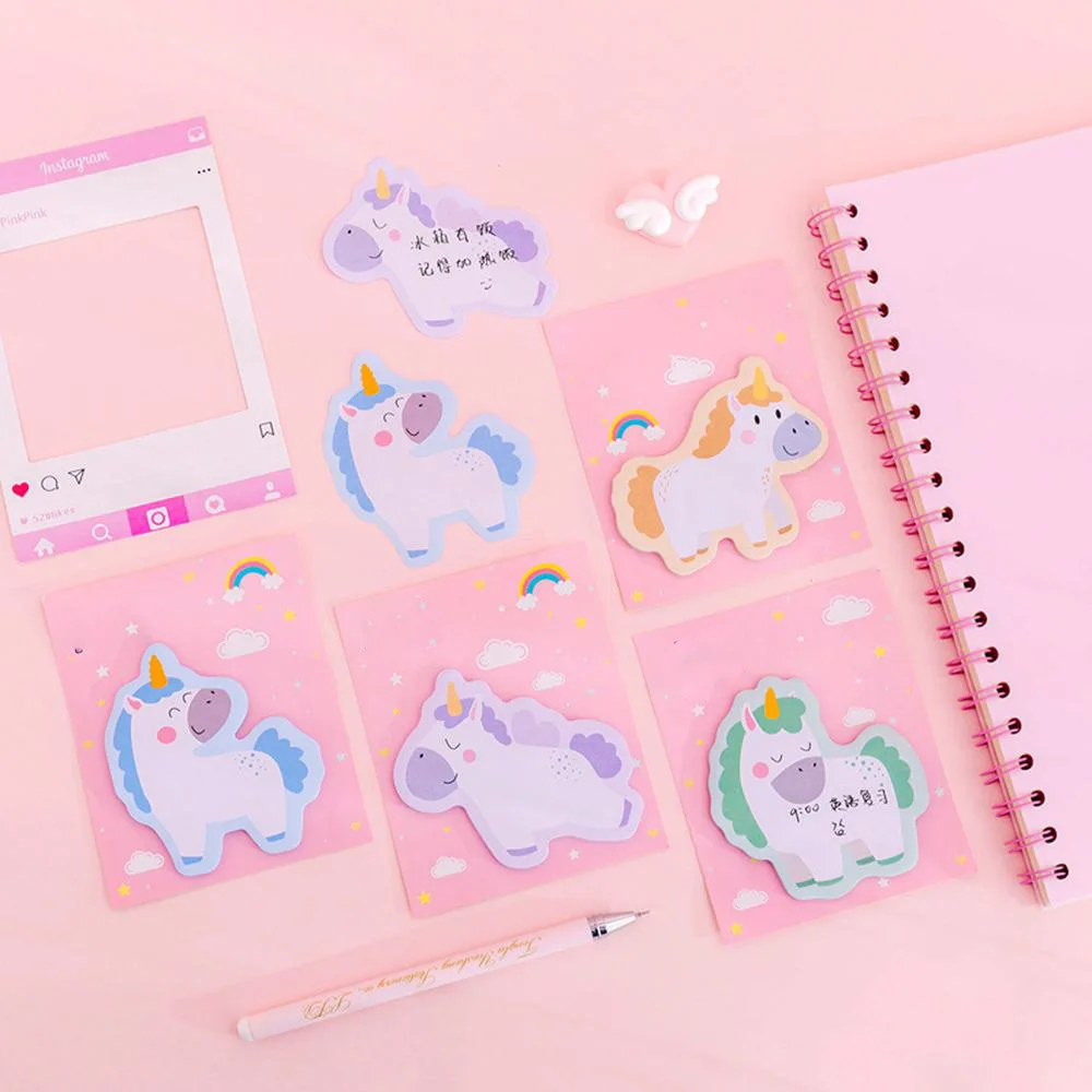 

30 sheets/Pcs Cute Unicorn Memo Pad Kawaii Stationery Sticky Notes Planner Sticker Stationery School Supplies