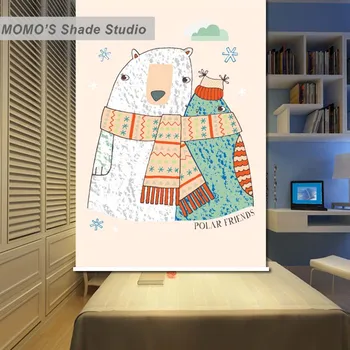 

MOMO Blackout Window Curtains Roller Shades Blinds Shutter Thermal Insulated Fabric Custom Cartoon Kids Baby , Alice 344