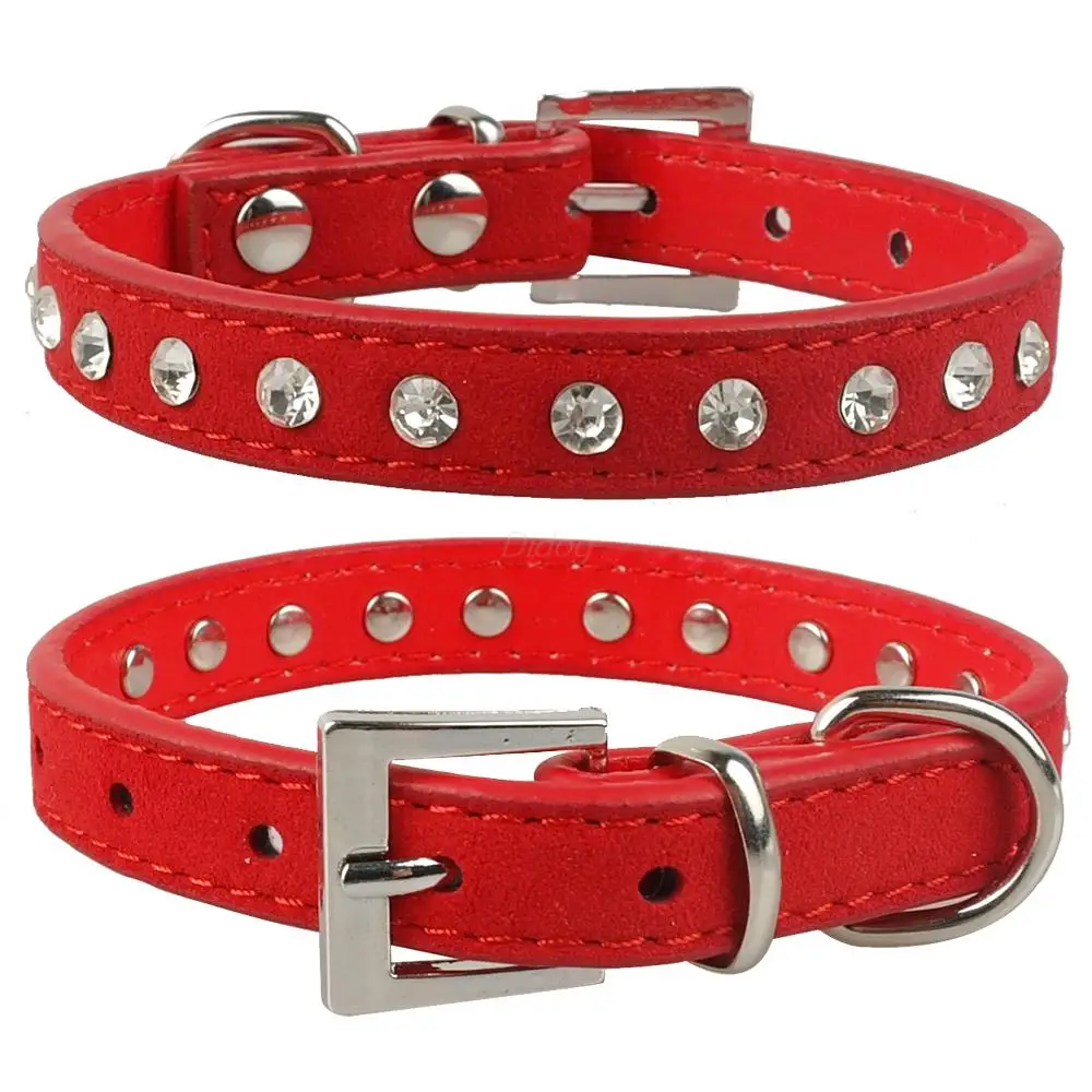 Collier En Cuir Pu Pour Chien Strass Rose 1 Rangee Cristal Pour Chat Chaton Chihuahua Xs S M Aliexpress Maison Animalerie
