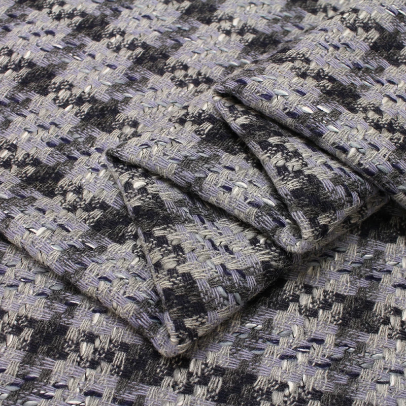 

150cm wide wool weave fabric blue simple pattern wool fabric braided woolen fragrance cloth suit jacket 2017 new