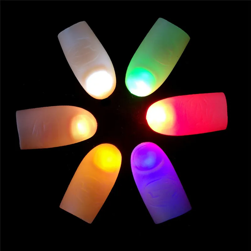 2pcs Magic Tricks Novelty LED Light Up Flashing Fingers Magic Trick Props Kids Amazing Fantastic Glow Toys Luminous Gifts 2pcs Magic Tricks Novelty LED Light Up Flashing Fingers Magic Trick Props Kids Amazing Fantastic Glow Toys Luminous Gifts