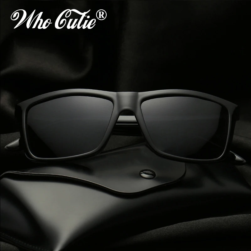 WHO CUTIE, мужские солнцезащитные очки, поляризационные, для вождения, высокое качество, фирменный дизайн, квадратная оправа, солнцезащитные очки, мужские, для рыбалки, оттенки, OM811