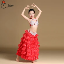 Belly Dance Costume Set for Children 3pcs Bra Belt and Skirts Kids Stage Performance Belly Dancing Clothes Oriental Outfit Girls 2018 performance belly dancing egyptian costumes oriental dace bra belt skirt belly dance 3pcs costume set