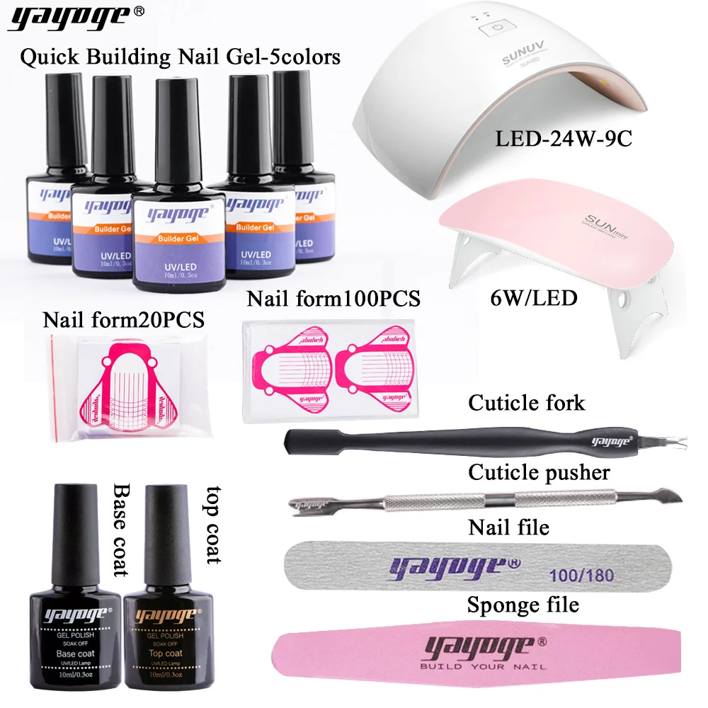 

Yayoge 10ml Acrylic Poly Builder Gel Varnish Quick Building Extension Nail UV Gel Polish Set Nail Tips Camouflage Nail Art