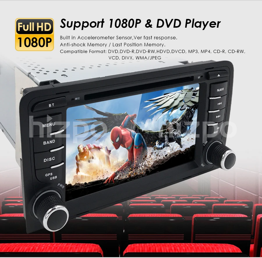 Perfect 2 din AutoRadio CAR DVD Player For Audi A3 S3 RS3 2003 2004 2005 2006 2007 2008 2009 2010 2011 Multimedia GPS Navi Audio 3G BT 9