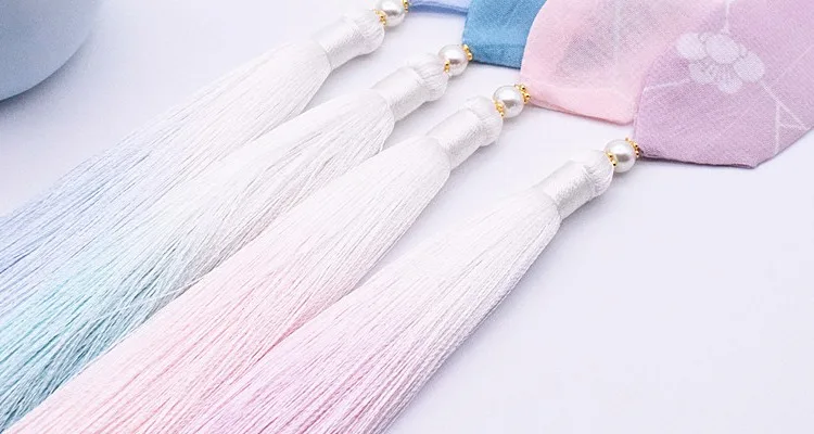 Джокер украшает статью cos tire hanfu Женский ободок для волос широкая кисточка печать и свежие волосы галстук-в