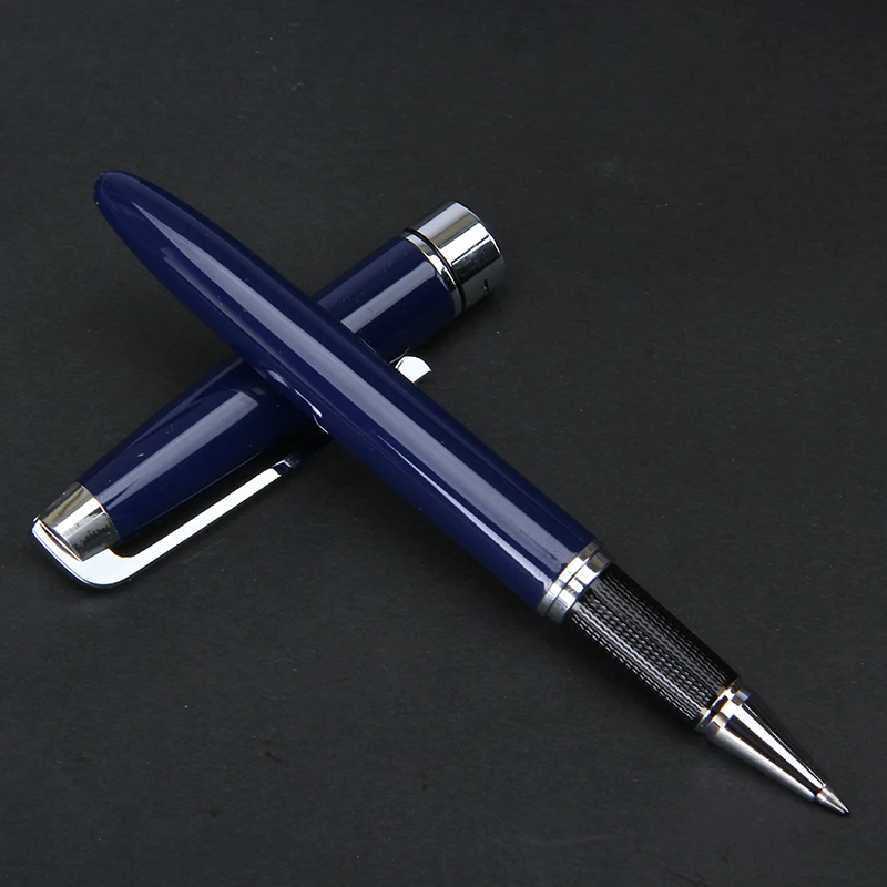 Pimio, гладкая темно-синяя Ручка-роллер, серебряный зажим, металлические подарочные шариковые ручки для мужчин с оригинальной подарочной коробкой, офисные ручки