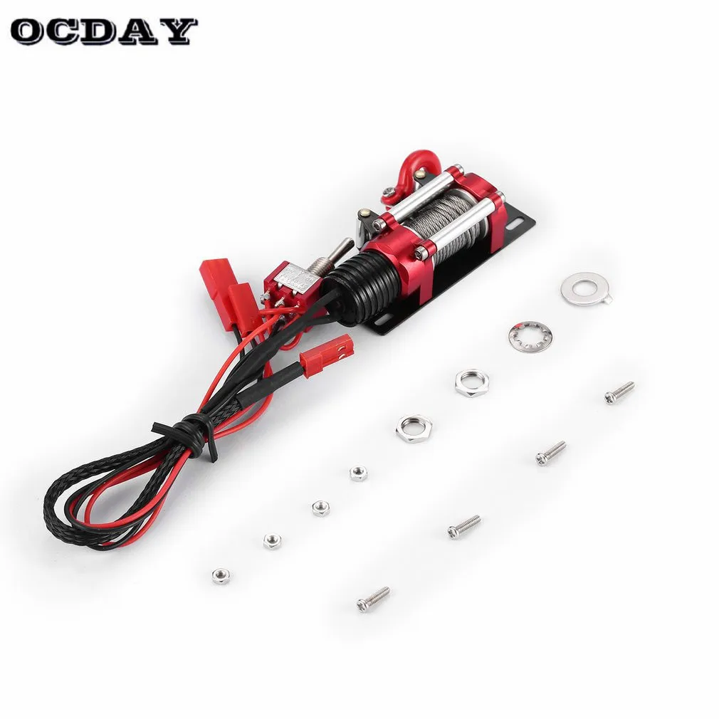 

Metal Steel Wired Automatic Simulated Winch with Switch for 1/10 JEEP RC Car Offroad Crawler Climbing electric Vehicle Model ht