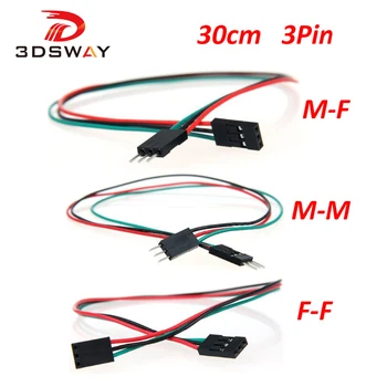 

3DSWAY 50pcs/lot 30cm 3pin Breadboard Flexible Jumper Wires M-M M-F F-F 2.54mm DuPont Cables for Electronic DIY Kit Starter