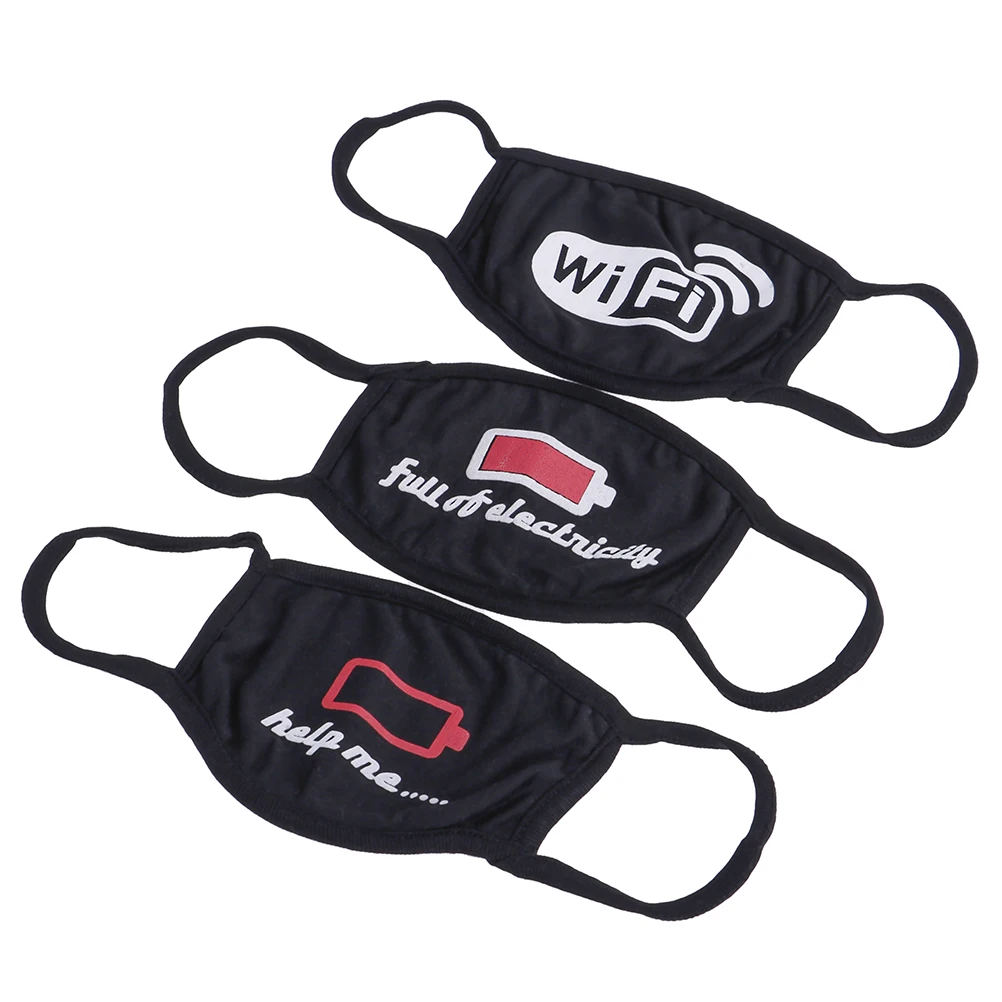 

1PC Unisex WIFI Battery Kpop Black Bear Cycling Anti-Dust Cotton Facial Protective Cover Masks Cotton Dustproof Mouth Face Mask
