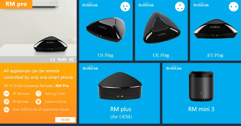 Broadlink RM PRO+ смарт-универсальный пульт дистанционного управления WiFi ИК РФ интеллектуальный коммутатор IOS Android работать с Alexa Google помощник