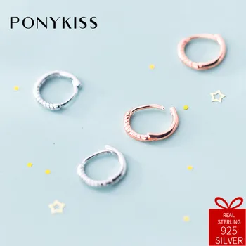 

PONYKISS Trendy S925 Sterling Silver New Glossy Twist Hoop Earrings For Women Party Everyday Delicate Jewelry Birthday Chic Gift