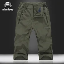 Nian Jeep брендовая одежда летнее платье быстросохнущие мужские шорты верхняя одежда сплошной цвет плюс размер 3XL 4XL шорты для мужчин 60