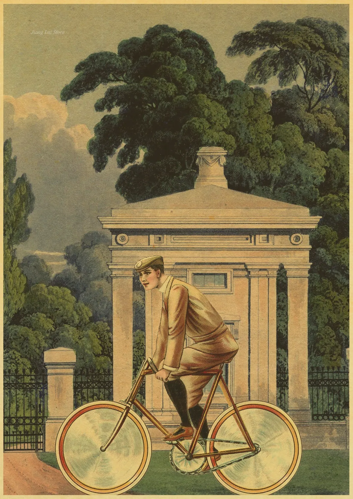 Ретро плакат с велосипедом винтажный бумажный плакат настенная живопись украшение дома 42X30 см 30X21 см - Цвет: H266